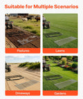 Image of Tow Behind 6 Ft Drag Harrow in use on pastures, lawns, driveways, and gardens with ATVs.