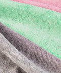 Ultra Soft Microfiber Cleaning Cloths 24-Pack For Cars And Glass, Streak Free And Lint Free in green, gray, pink close-up