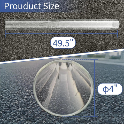 Replacement Glass Tube For Four Sided Pyramid Patio Heaters 49 Point 5 Inches Tall And 4 Inches Diameter Fits Hiland Fire Sense
