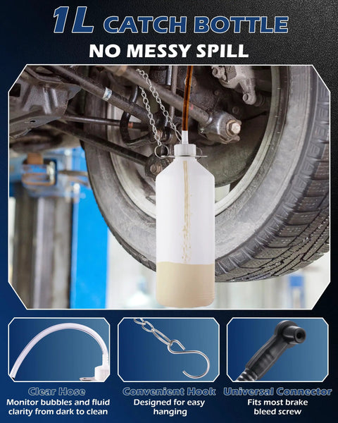 1L catch bottle of One Man Brake Bleeder Kit With 3L Reservoir And 1L Catch Bottle Manual Pump Bleeder For Flushing Brakes And Clutch