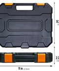 Heavy duty storage case for Three Eighths Inch Drive Deep Impact Socket Set Kit with dimensions 8.3 x 11 x 2.3 inches