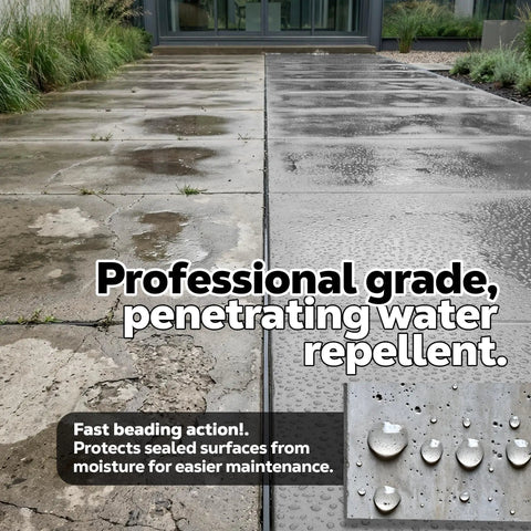 Heavy Duty Penetrating Concrete Sealer For Driveway One Gallon Water Based Paver Protectant Outdoor Waterproof natural finish on wet concrete.