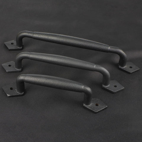 Rustic 8 Inch Heavy Duty Barn Door Pull Handle For DIY Sliding Barn Door Gate Shed Garage Matte Black Round Solid Metal Construction With Craftsman Grade Mounting Hardware Included.