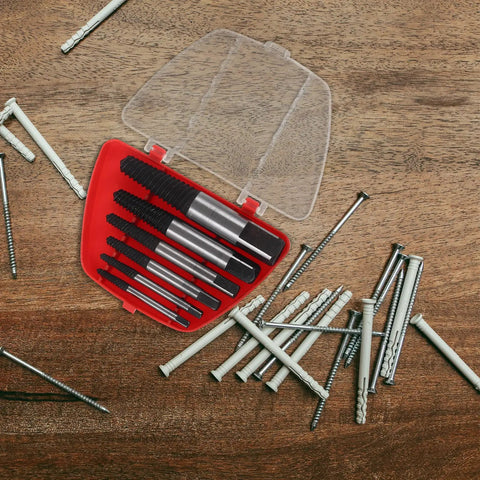 Grab This Awesome 6 Piece Screw Extractor Set And Remove Any Broken Bolt Like A Pro For Home Repairs And Automotive Jobs With Heavy Duty Steel Bits, 6-piece in red case