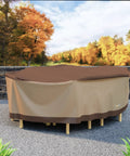 Tough As Nails All Weather Waterproof Patio Table And Chair Cover For Rectangular Or Oval Tables Up To 107 Inches Fits Six Chairs