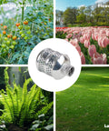 2 Pack Aluminum Bubbler Sprinkler Heads for gentle watering in gardens, lawns, and shrubs with corrosion-resistant metal construction