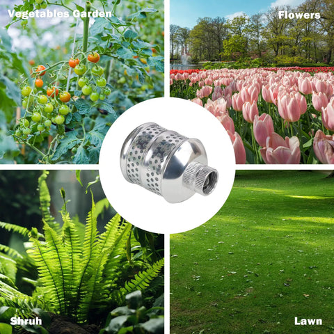 2 Pack Aluminum Bubbler Sprinkler Heads for gentle watering in gardens, lawns, and shrubs with corrosion-resistant metal construction