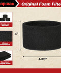 Foam Sleeve Filter Replacements For 1 Gallon Wet Dry Vacuum Cleaners, 3 Pack, Easy To Clean, Compatible With Most Models