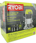 Box of Eight Point Five Amp One And A Half Peak Horsepower Fixed Base Corded Router For Precision Woodworking R1631K