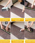Garage Door Threshold Seal Weather Stripping Bottom Rubber 20 Feet Long 3.15 Inch Wide Keeps Leaves Dirt Water Out Prevents Condensation And Rust Easy DIY Install Universal Fit installation steps collage.