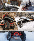 Off-road vehicles using 2500Lb 12V Electric Winch With Waterproof Steel Cable, Wired Remote Control And Mounting Plate for rugged ATV UTV recovery.