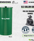 Weather Resistant Green Steel Dog Waste Station With 13.5 Gallon Capacity Outdoor Poop Trash Can For Parks Trails And Public Areas Built From Galvanized Steel With Rugged Powder Coat Finish That Keeps It Looking Sharp, front view