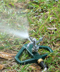 Heavy Duty Impact Pulsating Sprinkler For Yard All Metal Adjustable Rotating Impulse Lawn Sprinkler With Beefy Zinc Alloy Build Rust Proof Design For Medium To Large Lawns Covers Up To 5,800 Sq Ft installed on grass