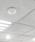Ceiling Mount 360 Degree PIR Occupancy Sensor For Indoor Lighting installed on ceiling, hard wired motion sensor, compatible with LEDs, 120-277V.