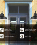 Barn Style Outdoor Wall Lantern One Light Black Finish Built To Last, Weatherproof Aluminum Exterior Sconce by door
