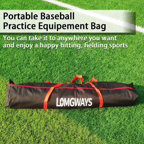 Portable 7x7 Baseball Practice Net bag with carrying strap on grass