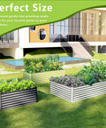 Galvanized Raised Garden Bed 8x4x2 Feet Outdoor Planter Box Gray Heavy Duty Metal Garden Bed in a yard with plants