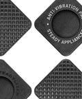4 Pack Anti Vibration Pads For Washer And Dryer, heavy duty square rubber foot pads for quiet laundry and shock absorption