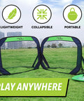 Portable Soccer Goal Net Set With Two 4 Ft Pop Up Training Goals And Compact Carry Case Easy Assembly Quick Setup Space Saving Storage