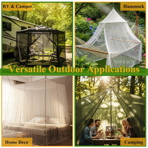 Mosquito Netting 10x39 Feet 1Mm Mesh Garden Pest Barrier for outdoor use in RV, hammock, bedroom, camping settings