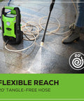 Compact Electric Pressure Washer 1600 PSI 1.2 GPM, Lightweight CSA Certified in use cleaning patio with 20 ft tangle-free hose