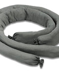 Close-up of two gray sorbent socks from the Fast Acting Grab-And-Go Spill Response Kit With Water-Resistant High-Visibility Yellow Duffle Tote