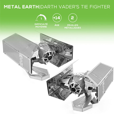 Star Wars Darth Vader Tie Fighter 3D Metal Model Kit Unassembled Hobby Build with Easy Clip Parts No Glue or Solder Needed