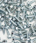 Skip The PreDrill Drama One Thousand Pack Number Seven By Half Inch Self Piercing Screws Pack with hex heads, silver zinc plated, 1000 count.