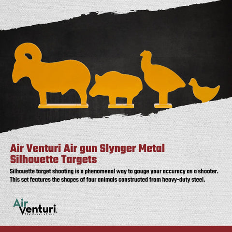Four Steel Animal Targets For Airguns Silhouette Style Practice Set Built For Gunslynger Matches And Backyard Plinking