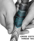 Hands holding golf grip, 13 Pack Golf Grips With Solvent, 15 Tapes, Vise Clamp And Grip Knife, Plus Regripping Instructions For All Weather Control And High Feedback Golf Club Grips To Boost Your Grip Game And Swing Precision.