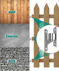 ZOOKASEA 304 stainless steel gate hinges, 2-pack, wall-mount, 5/8-inch pin, installed on wooden gate