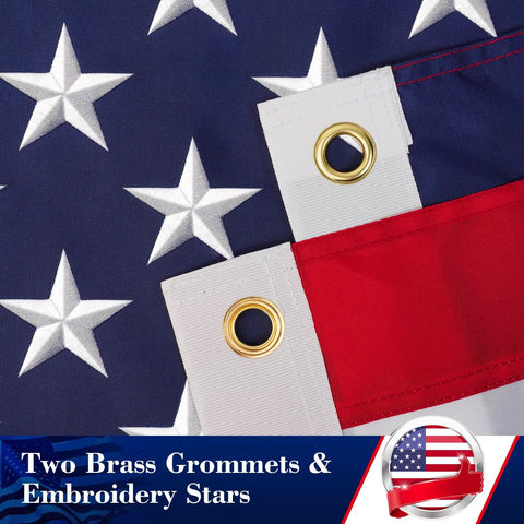 Close-up of Outdoor 3x5 US Flag Built Tough For Windy Weather Anti Tear Heavy Duty Polyester Waterproof And Fade Resistant Patriot Flag