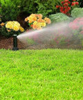 Voyager Screw-Top Gear-Drive Rotor Sprinkler Head watering lawn with adjustable arc up to 360°, durable irrigation system part
