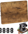Slick Rolling Appliance Tray For Quiet Coffee Maker Sliding With No Sweat Countertop Moving Rustic Finish with black rollers.