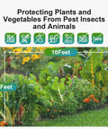 4x10 Ft Garden Bug Barrier Netting For Pest Protection, Fine Mesh Row Cover protecting vegetables and flowers from insects.