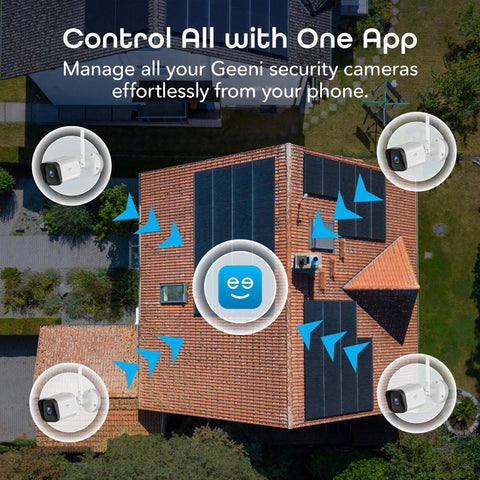 1080p Outdoor Security Camera With Night Vision, Weatherproof, Ideal For Home Surveillance, Custom Motion Alerts on rooftop