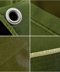 Close-up of Beefy Weatherproof Canvas Tarp For Outdoors Highly Durable Waterproof Tarpaulin Shelter grommet and stitching