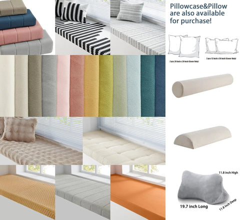Various custom shaped Bay Window Seat Cushion Pad, textured foam with non-slip bottom, splash-proof, for indoor use.