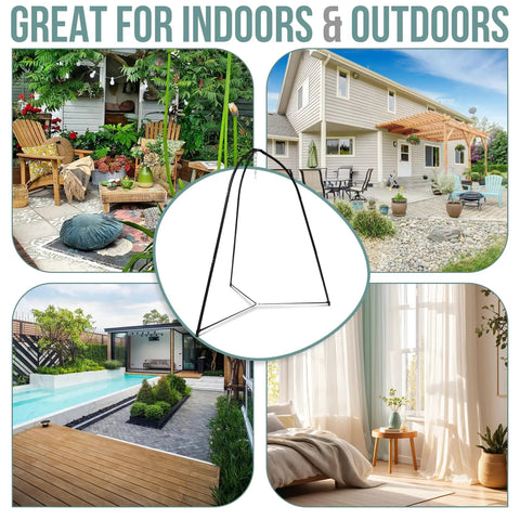 Heavy Duty Tripod Hammock Stand With 330 Lb Capacity, Rust Resistant Steel, Adjustable Frame For Saucer Swing, Indoor Outdoor Use