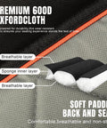Close-up of Heavy Duty Double Camping Chair material layers, showing breathable outer and sponge inner for comfort