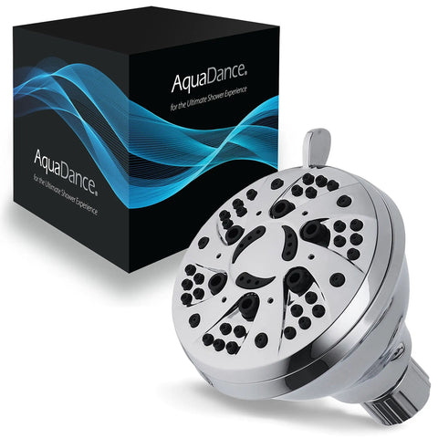 Six Setting Chrome Shower Head With 2.5 GPM Flow Delivers Beast Mode Power Even On Low Water Pressure, boxed product view