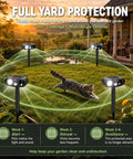 Solar Ultrasonic Animal Repeller With Motion Sensor Light Outdoor Deterrent To Keep Deer Raccoons Squirrels Rabbits Skunks Out Of Your Garden Easy Install Weatherproof Durable Yard Guardian, 4-unit yard coverage