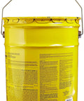 Natural Semi Transparent Exterior Wood Stain Five Gallon Linseed Oil deep penetrating finish in yellow bucket.