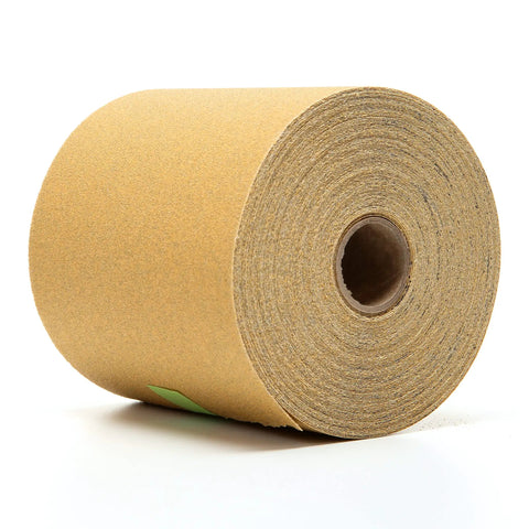 Close-up of Stikit Gold Sheet Roll P220 Grade Pro Grade Grit for Auto Finishing Two and Three Quarters Inch by Forty Five Yard