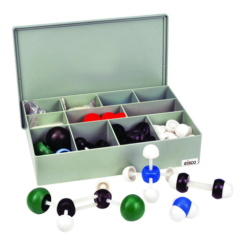 Molecular Model Kit With 220 Pieces And 65 Atoms VSEPR Advanced Set For Organic And Inorganic Chemistry open case with pieces