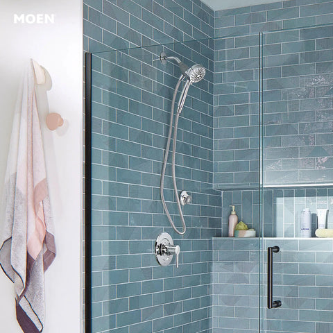 Magnetic Shower Head With Handheld Sprayer And Dock Six Spray Settings Easy Install Wall Mount 60 Inch Hose Chrome Finish in modern bathroom