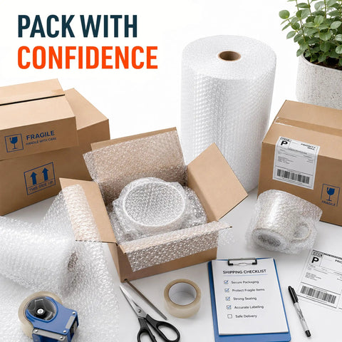 2 Pack Bubble Roll Wrap 100 Ft By 12 In Clear With Three Sixteenth Inch Small Bubbles Dense Cushioning For Fragile Dishes Packing