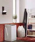 No Sweat Full Automatic Portable Washing Machine With Smart Drain Pump And Auto Water Control Compact Laundry Washer in modern laundry room.