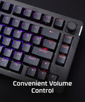 Next Level Custom Ride Hot Swap 75 Percent Mechanical Gaming Keyboard For PC With Gasket Mounted Feel showcasing convenient volume control.