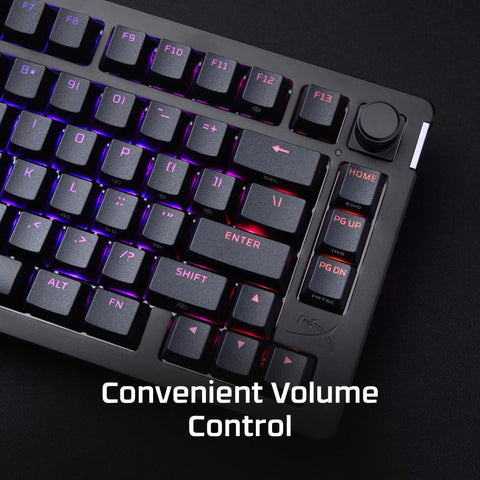 Next Level Custom Ride Hot Swap 75 Percent Mechanical Gaming Keyboard For PC With Gasket Mounted Feel showcasing convenient volume control.
